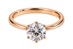 Rose gold-tone 316L stainless steel solitaire ring with round cubic zirconia