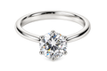 Silver-tone 316L stainless steel solitaire ring with round cubic zirconia