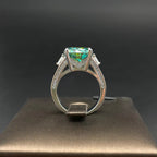 Sterling silver 5 ct round-cut ring setting, side profile
