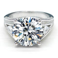 Clear 5 ct round-cut stone sterling silver ring