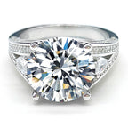 Clear 5 ct round-cut stone sterling silver ring